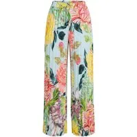 Ulla Popken Schlupfhose Plissee-Hose Blüten weites Bein Elastikbund