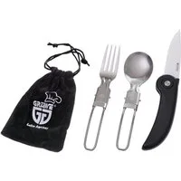 GRÄWE Campinglöffel GRÄWE Campingbesteck 3-tlg klappbar, Edelstahl, inkl. Beutel