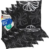 NYVI Sitzauflage Niedriglehner Auflagen 4er Set Barcelona Gartenstuhlauflagen 100x50cm, (4 St), Niederlehner Stuhlauflage Sitzauflage mit Halteband Blumen Floral