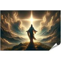 islandburner Poster Jesus im Sonnenlicht auf Hügel Erlöser