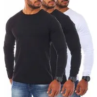 Young & Rich Langarmshirt Herren Uni Basic Longsleeve Rundhals round-Neck Unterziehshirt 2002 Rundhalsauschnitt unifarben langarm slim fit