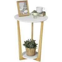 SoBuy Beistelltisch FBT52, Couchtisch Kaffeetisch Balkontisch mit 2 Ablagen