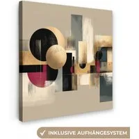 OneMillionCanvasses® Leinwandbild Abstrakt - Formen - Beige - Texturen, Fotodruck (1 St), Wandbild, Deko Schlafzimmer Wohnzimmer Flur 20x20 cm