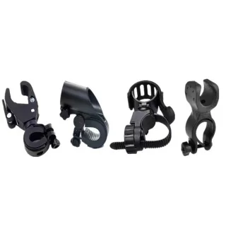 Bicycle Handlebar Light Bracket 360 Degree Rotatable Bike Lamp Holder LED Flashlight Plastic Clip Bike Light Mount Brack