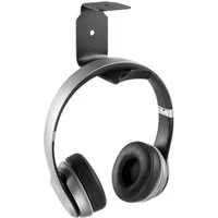 RICOO Halterung Platzsparende Kopfhörerhalterung für Schreibtisch Hakenhalterung KH012, (1 Stk, schwarz, stabil, 1-tlg., Unter Tisch Headset Halter, Kopfhörer Halterung unter Tisch Halter universal)