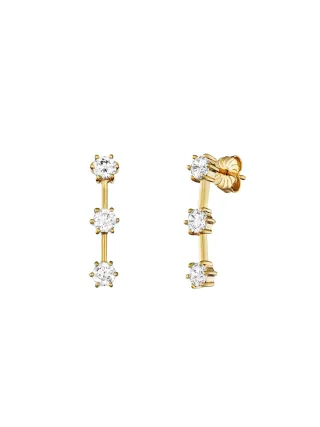 Julie Julsen Ohrstecker 925 Silber vergoldet Zirkonia weiß