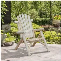 Outsunny Gartenstuhl Holzstuhl Hochlehner mit Armlehne (Gartensessel, 1 St), Tannenholz Natur 83 x 68 x 101 cm