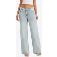 Imily Bela Loose-fit-Jeans Damen Hochgeschnittene Jeans mit weitem Bein (Packung, 1-tlg., 1per-Pack) aus Baumwolle