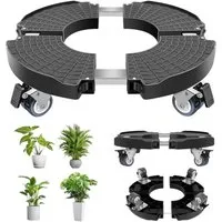 HEYHIPPO Rollbrett Verstellbarer Pflanzenroller 40–48 cm mit Rollen für Blumentöpfe, (Verstellbarer Pflanzenständer mit Rollen für Garten,Balkon & Innenraum), Einziehbarer und beweglicher runder Blumentopfsockel, Tragkraft 150kg