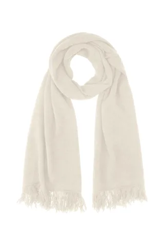 Rich & Royal - Knitted Scarf with Fringe Edge pearl white - Gr. - 1