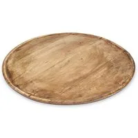 Spetebo Tablett Mangoholz Servierplatte natur, Holz, (massiv, 1-tlg., Ø 37,5 cm), Formschöner Dekoteller zum Servieren und Dekorieren