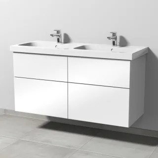 Sanipa 3way Waschtischunterbau zu Geberit iCon Light Waschtisch mit 4 Auszügen, Weiß-Glanz SF57778