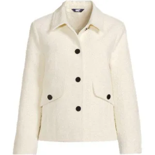 Bouclé-Jacke, Damen,  Weiß, Polyester, by Lands' End