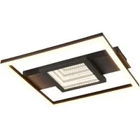 Reality Leuchten LED Deckenleuchte WHEELER, LED Deckenlampe 16W 2000 Lumen 3000K warmweißes Licht, LED fest integriert, Warmweiß, Lichteffekte mit Spiegelfolie, 35 x 33 cm, Wand- oder Deckenleuchte