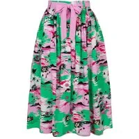 Hell Bunny A-Linien-Rock Kai Skirt Vintage Retro Swing Tellerrock Tropisch Hawaii 50er