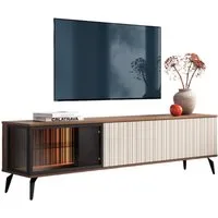 Compleo TV-Schrank dreitürig VIVIN, geriffelte Front, Fernsehmöbel