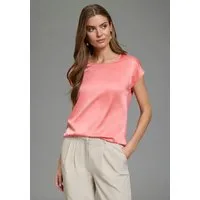 Laura Scott Shirtbluse mit Satin-Vorderteil und hochflexiblen Jersey-Rücken lockere Passfrom, zeitlos & gut zu kombinieren