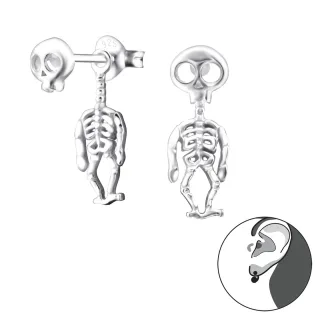 Skelett Ohrringe aus 925 Silber