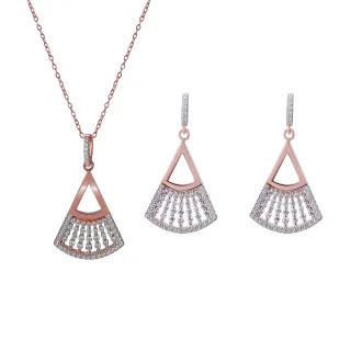 Orphelia 'Carina' Damen-Set aus 925er Sterlingsilber: Halskette + Ohrringe – Rosé SET-7436