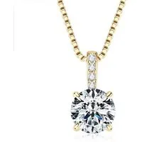 ROUGEMONT Kette mit Anhänger Moissanit Halskette -925 Sterling Silber mit Echtheitzertifikat 2,0ct, Echtschmuck