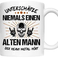 Printmacher Tasse Heavy Metal Tasse, Alter Mann Heavy Metal hören Tasse, Keramik