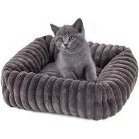 Wallace & Jones Tierbett Katzenbett Mary, edle Cordstoff-Optik, gepolsterte Seitenwände, anthrazit, ca. 71 x 58 x 18 cm