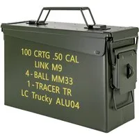 Trucky Aufbewahrungsbox Ammo Box Munitionsbox Box Metallkiste Metallbox Grün Metall