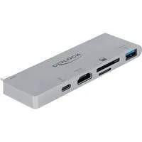 Dockingstation für MacBook mit 4K und PD 3.0 grau, USB-C, HDMI, SD, MicroSD