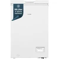 homeX Gefriertruhe FT1020-W, 54.5 cm breit, 98 l, Tiefkühltruhe klein, 98 Liter Nutzinhalt, Super-Frost-Funktion, weiß
