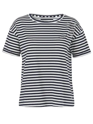 Frapp - T-Shirt U-Boot 1/2 Arm Druck Motiv navy/offwhite - Gr. - 44