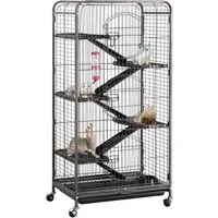 Yaheetech Kleintierkäfig, Nagervoliere Metall Hamsterkäfig Käfig mit 3 Fronttür
