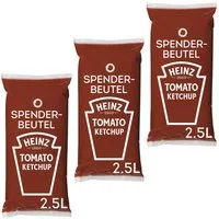 Heinz Saucen, Heinz Tomato Ketchup Tomatensauce im Spenderbeutel 3 x 2500 ml 7500ml