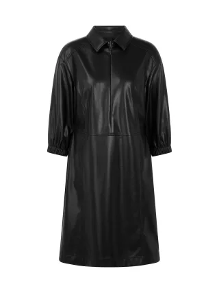Marc Cain Collections - Midikleid in edler Lederoptik black new - Gr. - 42