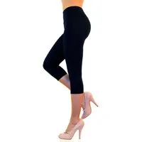 YESET Leggings Damen Capri 3/4 Leggings Baumwolle hoher Bund BLAU-DUNKEL XL Highwaist-Leggings