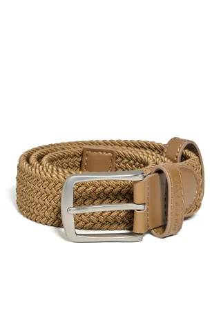 Flechtgürtel Baal camel mit Polo Club-Details