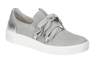 Gabor 83.333.61 - Silber Slipper Damen Schuhe mit Echtleder Komfort Fu?bett