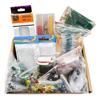 2110Pcs DIY Electronic Component Kit T0-92 LED PCB Assorted Resistors Capacitors Transistors Solderless for Circuit DIY