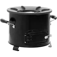 vidaXL Feuerstelle Camping-Ofen Schwarz 36x26x22,5 cm Metall