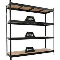 PROREGAL® Schwerlastregal HERCULES schwarz 60cm tief