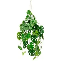 Kunstpflanze Künstliche Monstera Hängende Splitphilo Hängeampel, I.GE.A., Höhe 87 cm, Zimmerpflanze Busch Dekopflanze Grünpflanze Seidenpflanze Dekopflanze