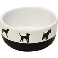Nobby Futternapf Hunde Keramik-Napf Shape weiß/schwarz