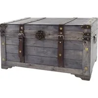 Kobolo Truhe Kiste KUBA aus Holz grau 70x35x38 cm