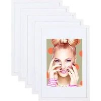 IDEAL TREND Bilderrahmen 3er 5er Set Holz Bilderrahmen Lifestyle Plexi Foto Rahmen Collage Wand