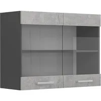 Vicco Glashängeschrank R-Line, Beton/Anthrazit, 80 cm (1-St)