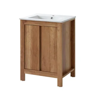 Waschbeckenunterschrank KLASSIK Eiche inkl.Waschtisch 60cm