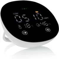 smartwares Smartwares FGA-13950 Luftqualitätsmelder – 3 hochwertige Sensoren – 3 Innenwetterstation (FGA-13950 Luftqualitätsmelder, 12-V-Adapter und Bedienungsanleitung, CO2 – Feuchte – Temperatur)