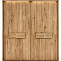 Home affaire Kleiderschrank Ambroise, aus Wildeiche, inkl. Passepartout Massivholz-Kleiderschrank, im 50 cm Raster planbar