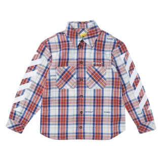Off White - Hemd für Damen, Flanell (Rot/Blau/Weiß)