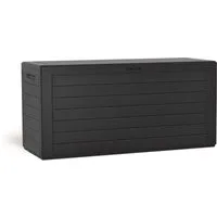 Kreher Kissenbox 'Wood' in Holz Optik, Anthrazit (Größe wählbar), Holzoptik