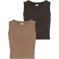LASCANA Crop-Top (2er-Pack) aus weicher Rippware, sommerliche Basic Tops